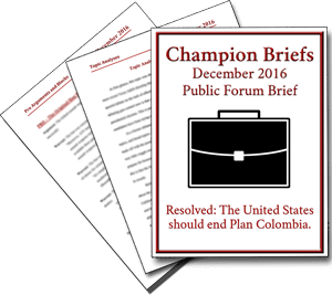 December Public Forum Brief