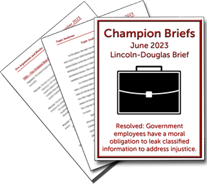 June Lincoln-Douglas Brief