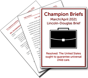 March/April Lincoln-Douglas Brief