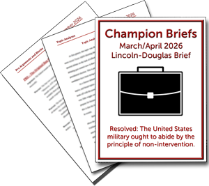 March/April Lincoln-Douglas Brief