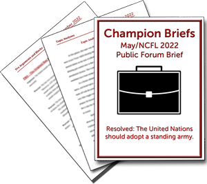 May (NCFL) Public Forum Brief