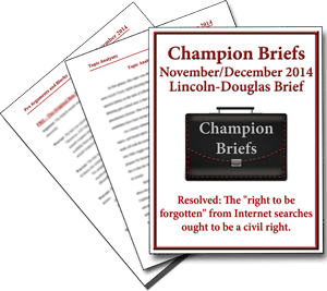 Nov/Dec Lincoln-Douglas Brief