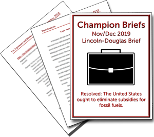 Nov/Dec Lincoln-Douglas Brief