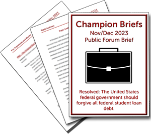 Nov/Dec Public Forum Brief