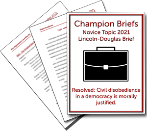Novice Lincoln-Douglas Brief