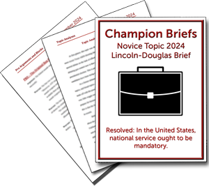 Novice Lincoln-Douglas Brief
