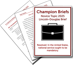 Novice Lincoln-Douglas Brief