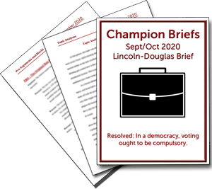 Sept/Oct Lincoln-Douglas Brief