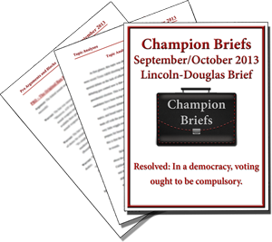 September/October 2013 Lincoln Douglas Brief