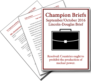 Sept/Oct Lincoln-Douglas Brief