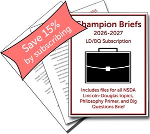 2026-2027 LD Subscription + Big Questions